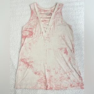 American Eagle Outfitters Pink Splatter Tank, Women’s XXS